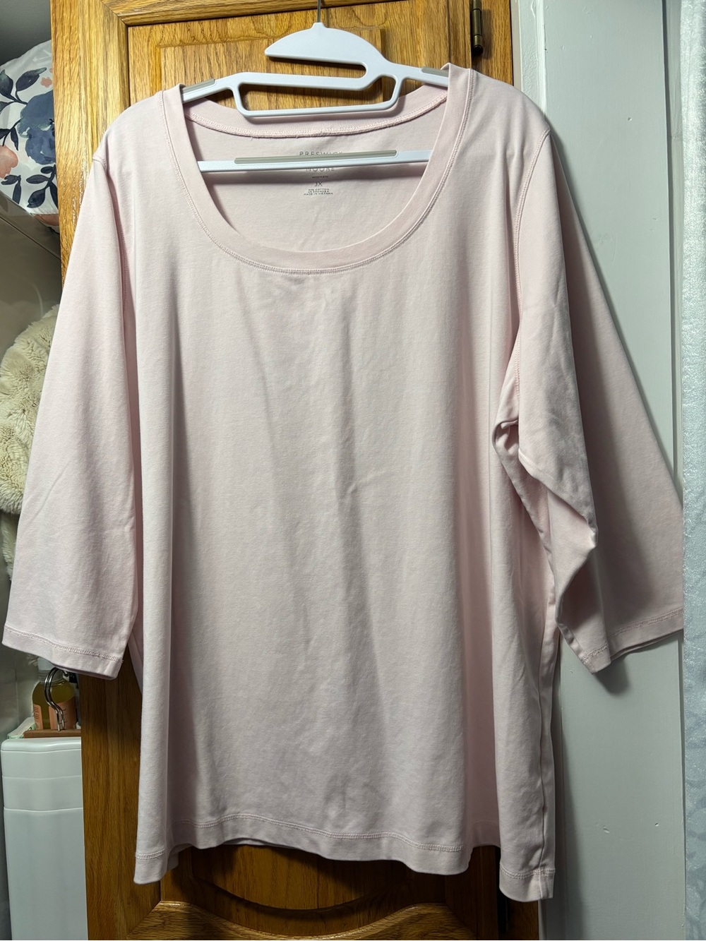 Preswick & Moore Light Pink Scoop Neck Long Sleeve Top